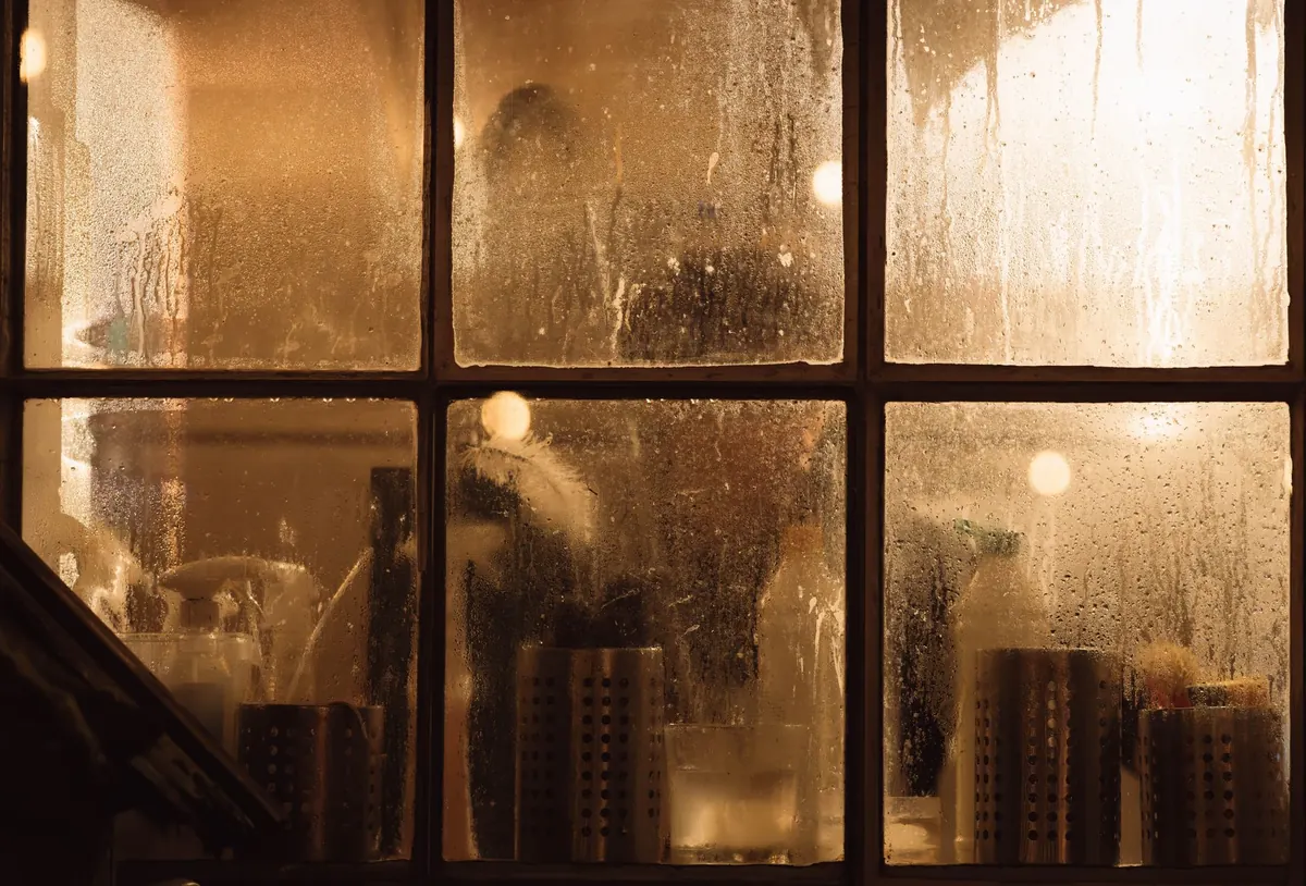 Condensation fogging the inside of a multi-pane window