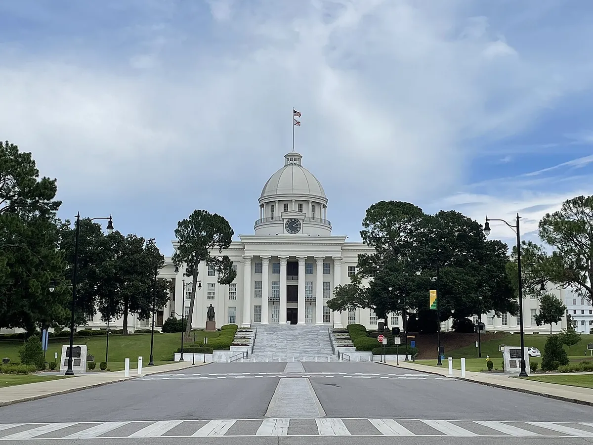 The Alabama State Capitol in Montgomery, seen from outside