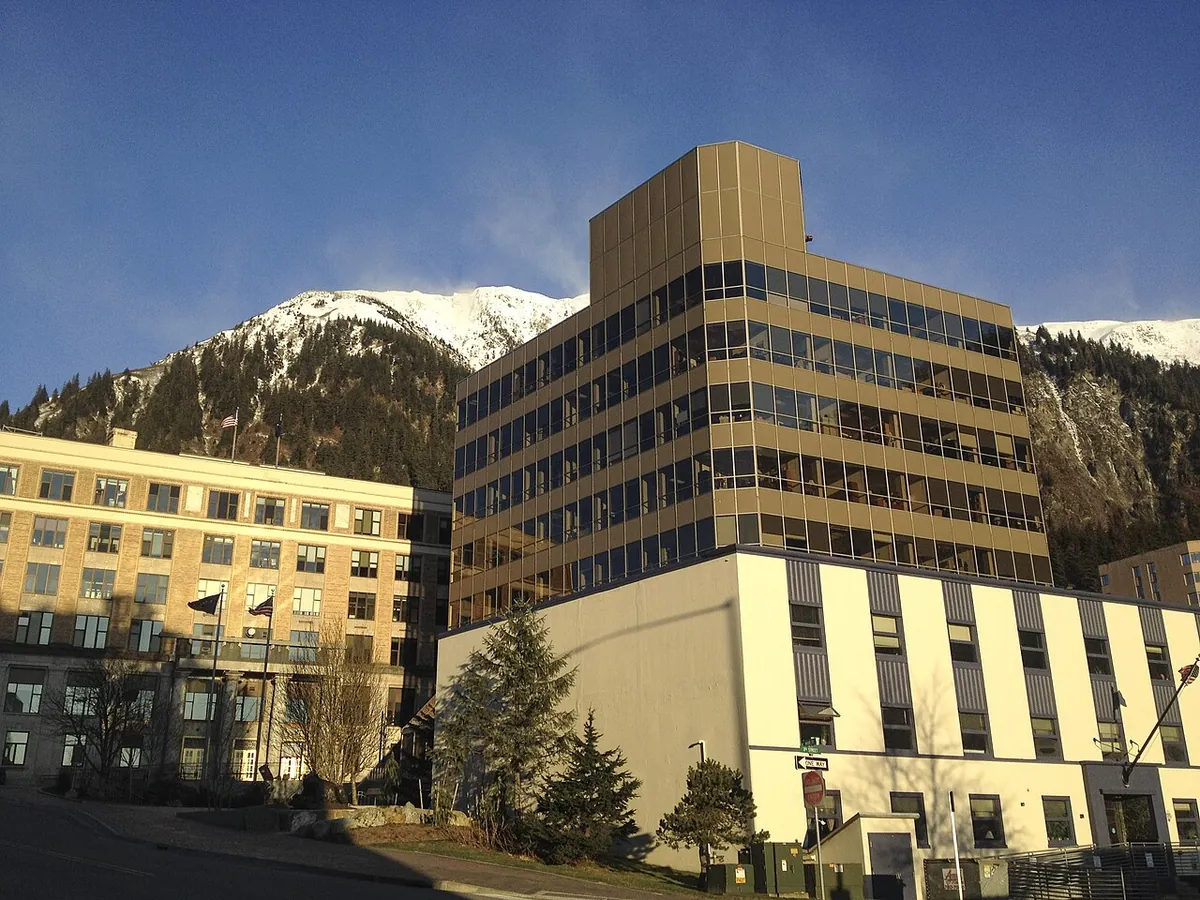 The Alaska State Capitol in Juneau, seen from outside