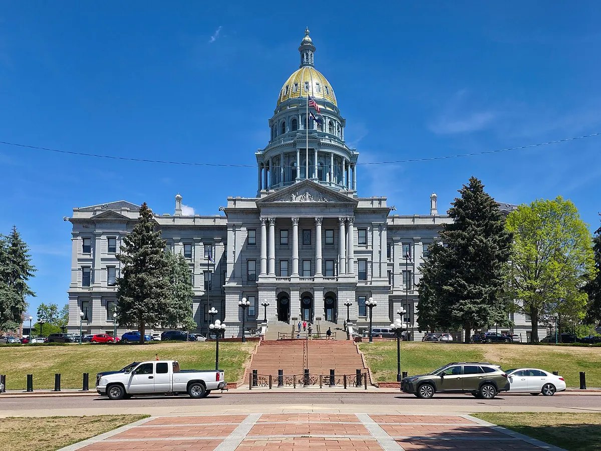 The Colorado State Capitol in Denver, seen from outside