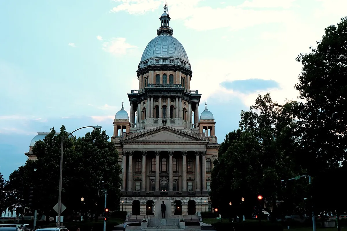 The Illinois State Capitol in Springfield, seen from outside