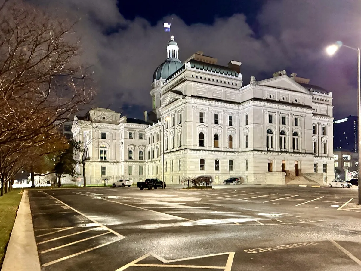 The Indiana Statehouse in Indianapolis, seen from outside