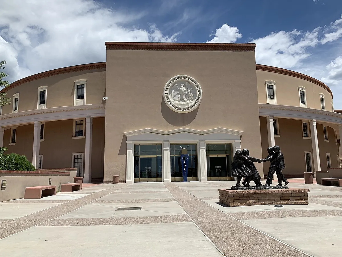 The New Mexico State Capitol in Santa Fe, seen from outside