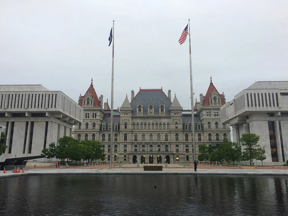The New York State Capitol in Albany, seen from outside