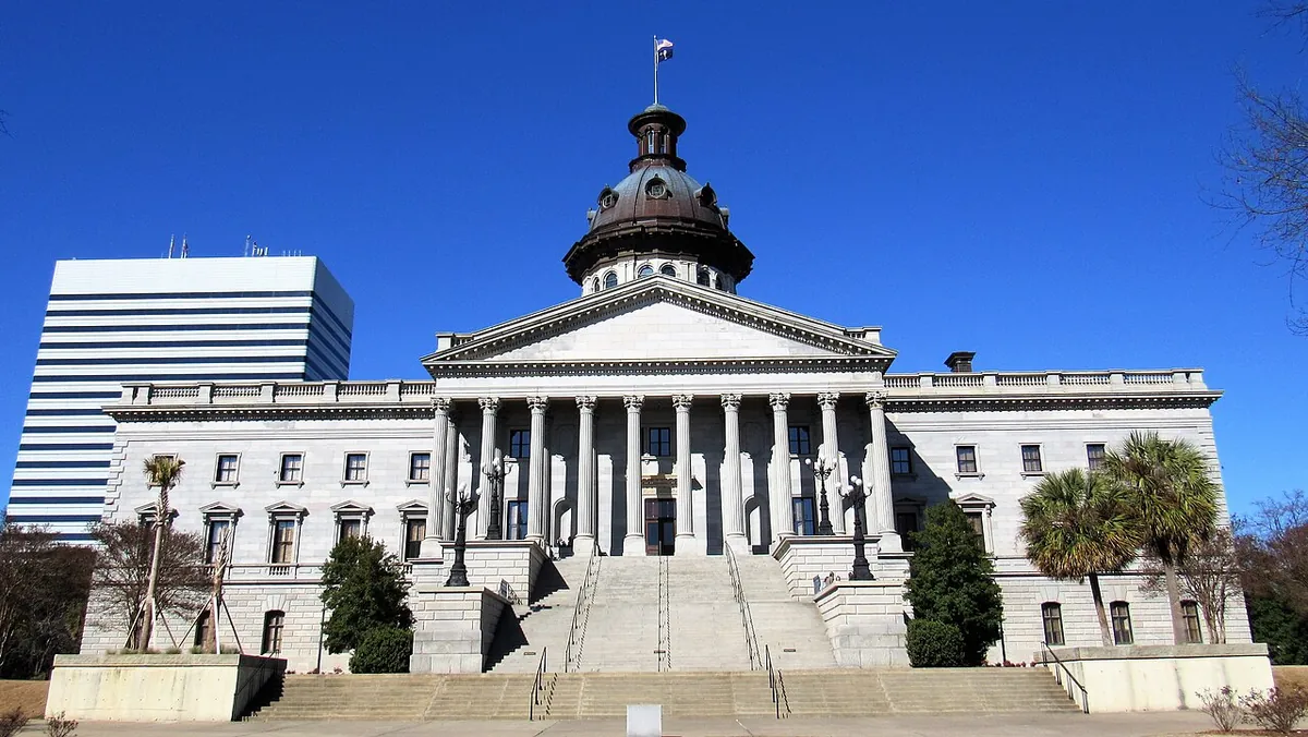The South Carolina State House in Columbia, seen from outside
