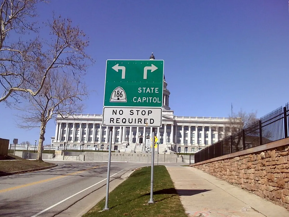 The Utah State Capitol in Salt Lake City, seen from outside