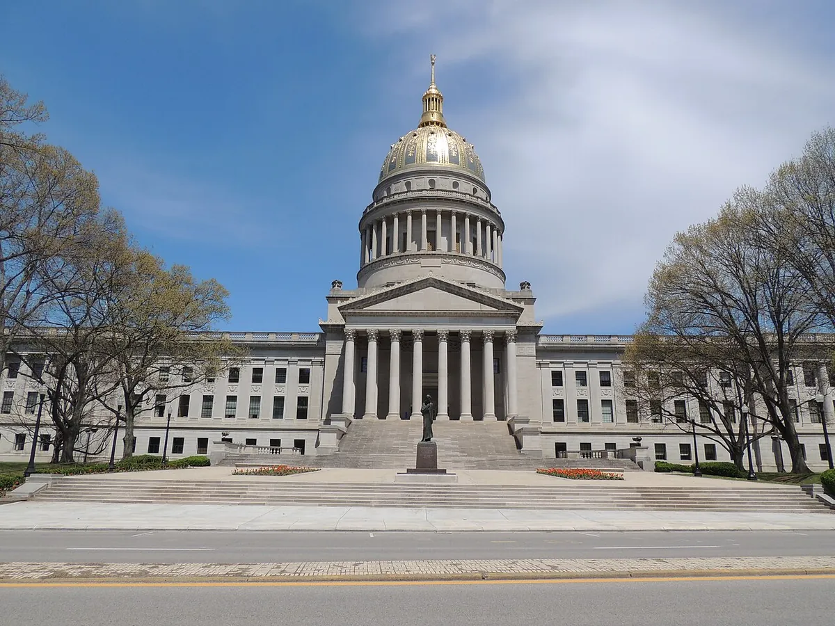 The West Virginia State Capitol in Charleston, seen from outside
